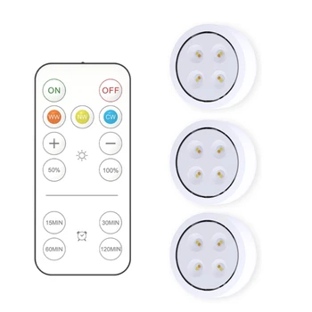 Smart Controle Remoto sem Fio Emissor de Luz da Noite Decorativos Armário de Cozinha de Iluminação da Escadaria 3 Cores de 8 LED Puck Luz
