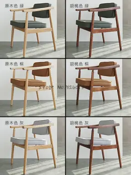 Tecnologia Personalizada Pano Shumet Sólido De Madeira Cadeira De Jantar Nórdicos Japonês Cadeira De Maquiagem Café Encosto Office Nogueira