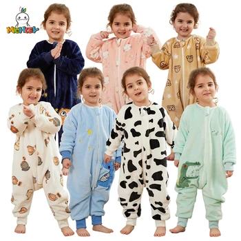 MICHLEY Cartoon Flanela Filhos Bebê Saco de Dormir Saco de Roupas de Inverno Quente Criança Sleepsack Pijama Para Meninas Meninos Crianças 1-6T