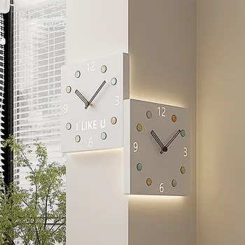 Doubleside Casa Relógio Pendurado Na Parede Nórdicos Sala Minimalista Relógios Antigos Silêncio Moderno Hall Reloj De Pared A Decoração Home