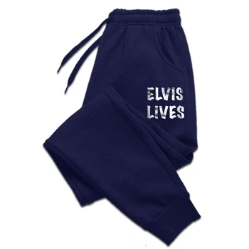Elvis Vive moletom de Algodão calças dos homens de calças Para Homens de Férias Homens de calças Casuais mais Recentes Harajuku Streetwear Tripulação Pescoço